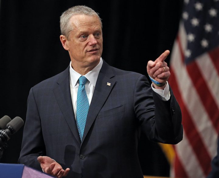 BOSTON, MA. - MARCH 27: Governor Charlie Baker speaks during his daily news briefing at the State House as the Coronavirus continues to spread on March 27, 2020 in Boston, Massachusetts. (Staff Photo By Matt Stone/MediaNews Group/Boston Herald)